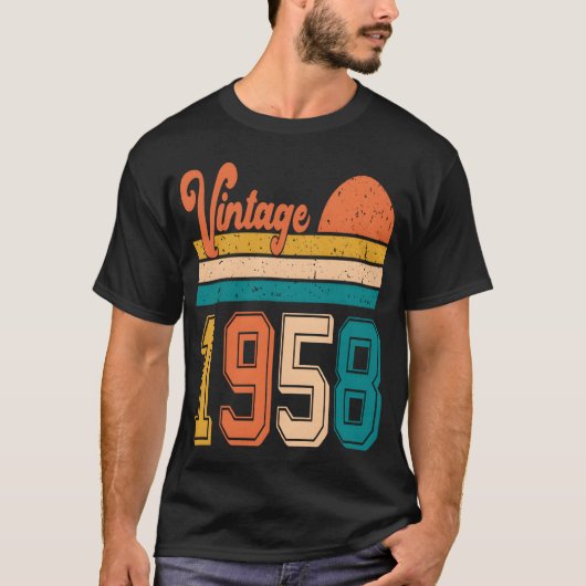 Vintage 1958 Geburtstagsgeschenk Junge T-Shirt (Vorderseite)