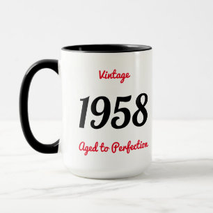Vintage 1958 gereift bis zur Vollkommenheit 60. Ge Tasse