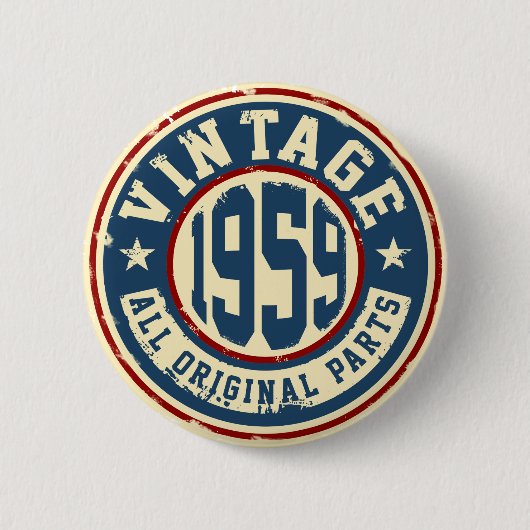 Vintage 1959 alle Vorlagen-Teile Button (Vorderseite)