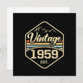 Vintage 1959 Est 62nd Birthday Gift Einladung (Vorne/Hinten)