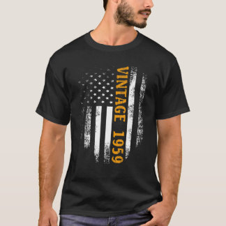 Vintage 1959 mit amerikanischer Flagge 63. Geburts T-Shirt