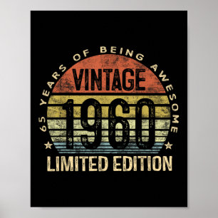 Vintage 1960 limitierte Auflage 65 Jahre alte Gesc Poster