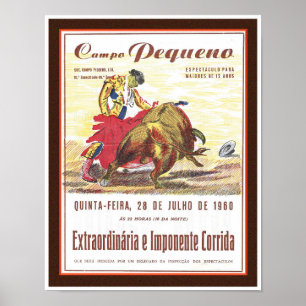 VINTAGE 1960-Mcm-BULLFIGHT-ANMELDUNG Poster