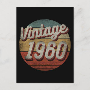VINTAGE 1960 MEN WOMEN BIRTHDAY GIFT POSTKARTE