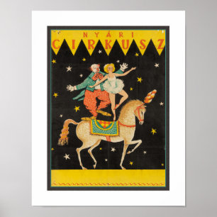 VINTAGE 1960 UNGARISCHES ZIRKUSPLAKAT POSTER