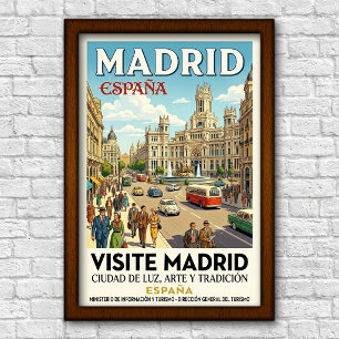 Vintage 1960er Jahre Madrid, Spanien Reiseplakat Poster
