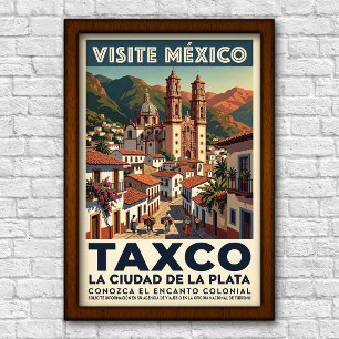 Vintage 1960er Jahre Taxco, Mexiko Reiseplakat Poster