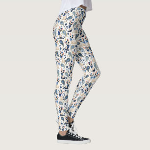 Vintage 1960er Katzen Paisley Leggings