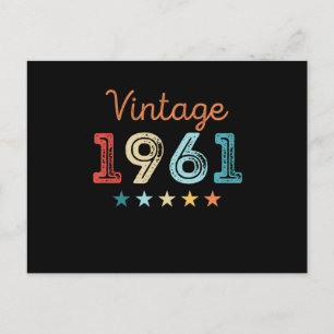 Vintage 1961 60. Geburtstag Retro-Geschenk 60 Jahr Postkarte