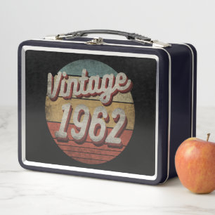 VINTAGE 1962 MÄNNER FRAUEN GEBURTSTAGSGESCHENK METALL BROTDOSE