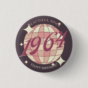 Vintage 1964 60. Geburtstag Retro Lila Button