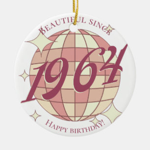 Vintage 1964 60. Geburtstag Retro Lila Keramik Ornament