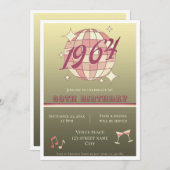 Vintage 1964 60. Geburtstags Retrogold Einladung (Vorne/Hinten)