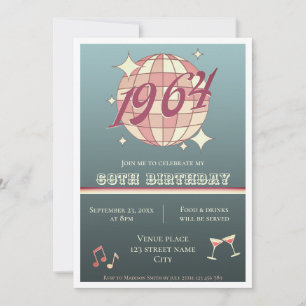 Vintage 1964 61. Geburtstag Retro dunkle Einladung