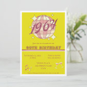 Vintage 1964 61. Geburtstagsfeier Retrogrün Einlad Einladung (Stehend Vorderseite)