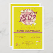Vintage 1964 61. Geburtstagsfeier Retrogrün Einlad Einladung (Vorne/Hinten)