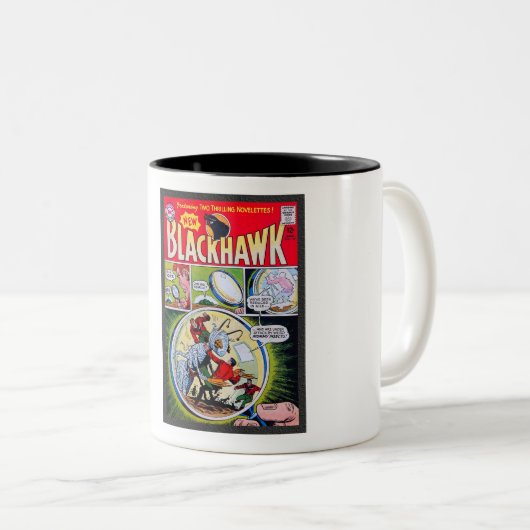 VINTAGE 1964 COMIC-BUCHDECKUNGskunst Zweifarbige Tasse (VorderseiteRechts)