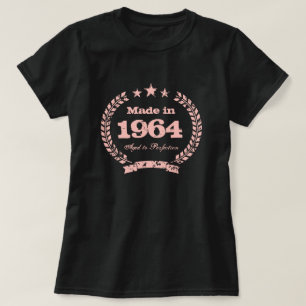 Vintage 1964 Coralrotes T-Shirt, gereift auf die P T-Shirt