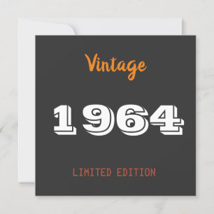 Vintage 1964 Limitierte Auflage 62. Geburtstagsfei Einladung