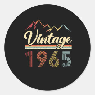 Vintage 1965 56. Geburtstag Retro 56 Jahre alt Runder Aufkleber