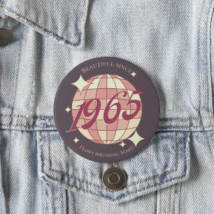 Vintage 1965 60. Geburtstag Retro Lila Button