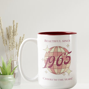 Vintage 1965 60. Geburtstag Retro Lila Zweifarbige Tasse