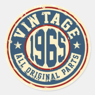 Vintage 1965 Alle Originalteile Runder Aufkleber
