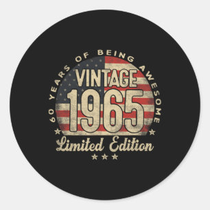 Vintage 1965 limitierte Auflage 60 Jahre alte Gesc Runder Aufkleber