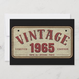 Vintage 1965 Limitierte Auflage Alle Originalteile Einladung