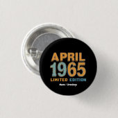 Vintage 1965 limitierte Auflage zum 60. Geburtstag Button (Vorne & Hinten)