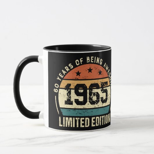 Vintage 1965 Retro 60th Birthday Anniversary Tasse (Links)