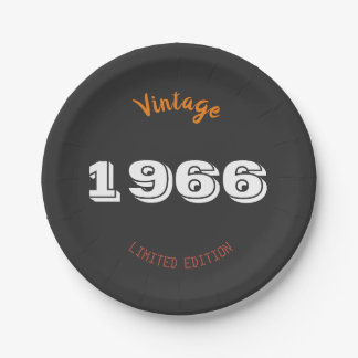 Vintage 1966 – 60. Geburtstagsfeier Limitierte Auf Pappteller