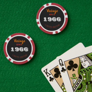 Vintage 1966 – 60. Geburtstagslimitierte Auflage G Pokerchips