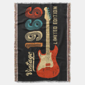 Vintage 1966 Birthday Electric Guitar Lover Gift Decke (Vorderseite Vertikal)