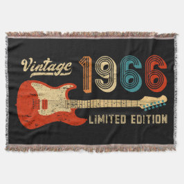 Vintage 1966 Birthday Electric Guitar Lover Gift Decke