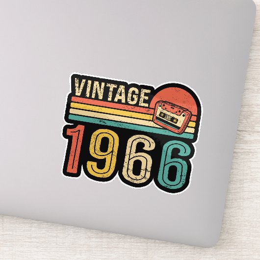 Vintage 1966 Birthday Music Cassette Tape Bday  Aufkleber (Detail)