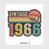 Vintage 1966 Birthday Music Cassette Tape Bday  Aufkleber (Blatt)