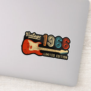 Vintage 1966 Geburtstagsgeschenk für E-Gitarrenlie Aufkleber