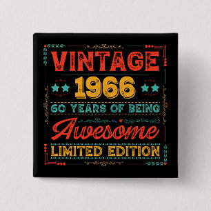 Vintage 1966 Hergestellt 1966 60. Geburtstag 60 Ja Button