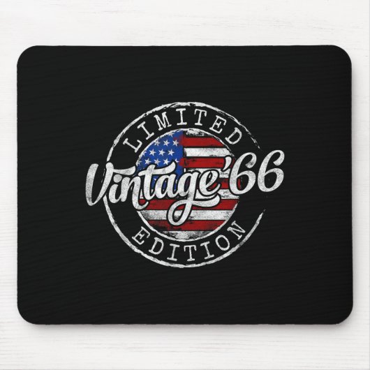 Vintage 1966 Stempel 60. Geburtstagsdesign Mousepad (Vorne)
