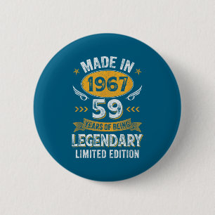 Vintage 1967 59 Jahre alte Kunstwerke Button