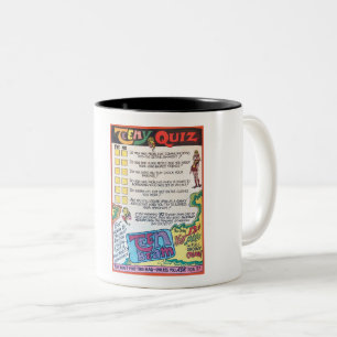 VINTAGE 1967 COMIC-BUCHSEITE IM DETAIL ZWEIFARBIGE TASSE
