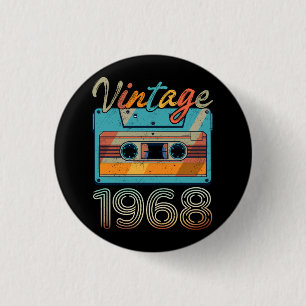 Vintage 1968 Kassette Retro 55. Geburtstag 55 Button