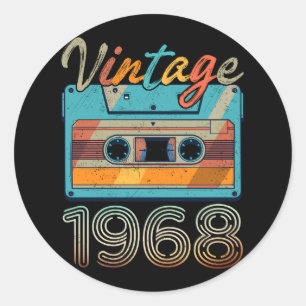 Vintage 1968 Kassette Retro 55. Geburtstag 55 Runder Aufkleber