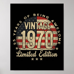 Vintage 1970 limitierte Auflage 55 Jahre alte Gesc Poster