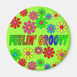 Vintage 1970er "Feelin' Groovy" Geschenke Magnet