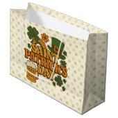 Vintage 1970s Saint Patrick's day Große Geschenktüte (Vorderseite Schrägansicht)