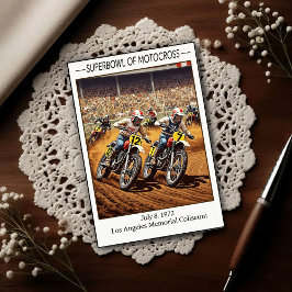 Vintage 1970s Superbowl of Motocross Postkarte