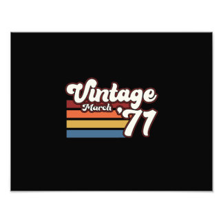 Vintage 1971 50. Geburtstag März Fotodruck