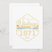 Vintage 1971 Est 50th Birthday Gift Einladung (Vorne/Hinten)